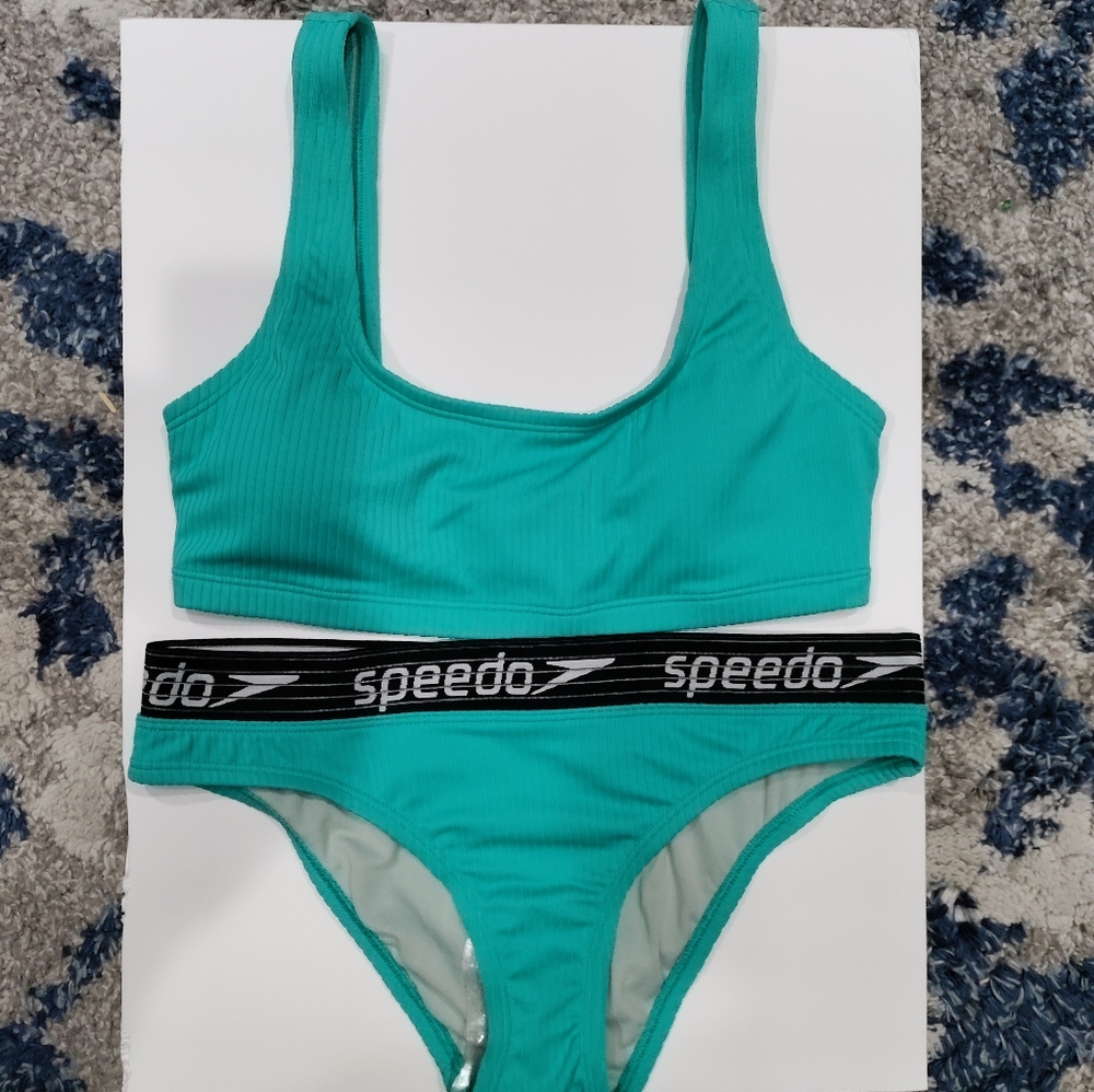 NWT Speedo women's teal 2pc. bikini set size Small